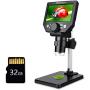 LCD Digital Microscope,4.3 Inch 1080P 10 Megapixels,1-1000X Magnification Zoom Wireless USB Stereo Microscope Camera,10MP Camera Video Recorder with HD Screen