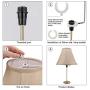 Lamp Shade Harp Bracket 6-10 inch Adjustable Holder Support and 3/8 inch Standard Saddle/E12/E26 Light Base UNO Fitter Adapter Converter Finial Set Parts, Tall 6 7 8 9 10 inch for Spider Shade