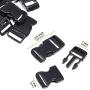 Plastic Side Release Buckle Packs - 1 Inch Hardware - 15 Pieces Flat West Coast Paracord Buckles - 15 Pieces Tri-Glide Slides for 1 Inch Webbing - 10 Pieces Metal D-Rings