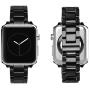Aottom Compatible for Apple Watch Band 40mm Ceramic iWatch Band 38mm Men Women Stainless Steel Metal Butterfly Buckle Wristband Replacement Band for 38mm/40mm Apple Watch SE Series 6/5/4/3/2/1, Black