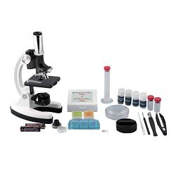 Pearington Kids Beginner Metal Microscope Set- Kid’s Stem Toys, Educational Gifts, Science Kits- 58 Piece Accessory Kit and Case- with LED Light; 120X, 240X, 300X, 480X, 600X, and 1200X Magnification