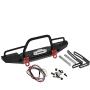 RCAIDONG 1/10 Front Bumper Bull Bar with LED Headlights Winch Mount Seat for TRAXXAS TRX-4 TRX4 AXIAL SCX10 RC Rock Crawler