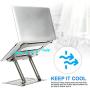 Urmust Laptop Notebook Stand Holder, Ergonomic Adjustable Ultrabook Stand Riser Portable Compatible with MacBook Air Pro, Dell, HP, Lenovo Light Weight Aluminum Up to 15.6&(Gray)