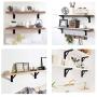 VintageBee 2 Pcs Folding Shelf Brackets 12 inch Black Heavy Duty Metal Triangle Table Bench Collapsible Shelf Bracket, Shelf Support Bracket Hinge Wall Mounted