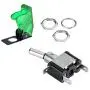 ESUPPORT Car Green Cover Green LED Light Rocker Toggle Switch SPST ON Off Pack of 5