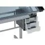 SD Studio Designs Studio Designs 2 Piece Vision Modern Metal Hobby, Craft, Drawing, Drafting Table, Mobile Desk with 40.75'' W x 25.75'' D Angle Adjustable Top in Silver/Blue Glass SD Studio Designs Studio Designs 2 Piece Vision Modern Metal Hobby, Craft, Drawing, Drafting Table, Mobile Desk with 40.75'' W x 25.75'' D Angle Adjustable Top in Silver/Blue Glass
