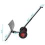 TUFFIOM Wheeled Snow Shovel Pusher ,Metal Rolling Removal Tool with Multi-Angle Heavy Duty Large Blade Plow & Height Adjustable Handle for Doorway Driveway or Pavement Clearing