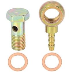 X AUTOHAUX 12mm Banjo Hose Barb Bolt Fittings Banjo Bolt Washer Kit Bronze Tone Metal for Motorcycle Car