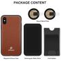 ZOVER iPhone Xs Max Magnetic Case with Detachable Card Holder Support Wireless Charging Car Mount Credit Cards Slot Genuine Leather Case Adhere to Anywhere Reusable Rectangular Metal Plates Dark Brown
