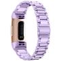 Shangpule Compatible for Fitbit Charge 3 / Fitbit Charge 4 / Fitbit Charge 3 SE Bands, Stainless Steel Metal Replacement Strap Wrist Band Compatible for Charge 3 Fitness Tracker Large Small (Purple)