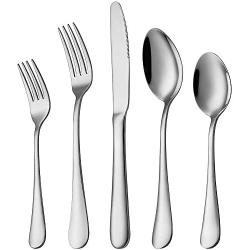 Silverware Set, Devico 20-Piece Stainless Steel Metal Flatware Utensils Cutlery set for 4, Mirror Polished, Dishwasher Safe