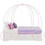 DHP Metal Carriage Bed, Fairy Tale Bed Frame, Shabby-Chic Style, Twin, Pink DHP Metal Carriage Bed, Fairy Tale Bed Frame, Shabby-Chic Style, Twin, Pink