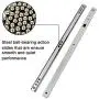 Yoohey Metal 12 inch Drawer Slides, Ball Bearing Two Way Slide Track Rail 0.7 inch Wide 1 Pair