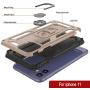 Punkcase iPhone 11 Case [ArmorShield Series] Military Style Protective Dual Layer Case W/Metal Ring Grip Holder & Kickstand | Full Body Protection for Apple iPhone 11 (6.1'') [Gold]