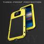 Sony Xperia 10 Case,Bpowe Armor Tank Aluminum Metal Gorilla Glass Shockproof Military Heavy Duty Sturdy Protector Cover Hard Case for Sony Xperia 10 (Yellow, Xperia 10)