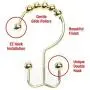 2lbDepot Double Shower Curtain Hooks Rings (Gold Decorative Finish) Premium Rust Resistant Stainless Steel Metal Hook, Brass Roller Balls Glide on Shower Rods, Set of 12 2lbDepot Double Shower Curtain Hooks Rings (Gold Decorative Finish) Premium Rust Resistant Stainless Steel Metal Hook, Brass Roller Balls Glide on Shower Rods, Set of 12
