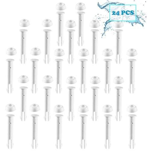 Blasoul Plastic Pool Joint Pins (24 pcs) for Intex 13ft-24ft (2016 Season & After) Metal Frame Pools with Extra 24 pcs Rubber Seals Pool Replacement Parts