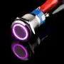 ESUPPORT Stainless Steel 12V 5A Car Auto Boat Purple Angel Eye LED Light Lamp Metal Push Button Rocker Toggle Switch On Off