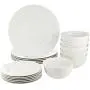 Amazon Basics 18-Piece Kitchen Dinnerware Set, Dishes, Bowls, Service for 6, White Amazon Basics 18-Piece Kitchen Dinnerware Set, Dishes, Bowls, Service for 6, White