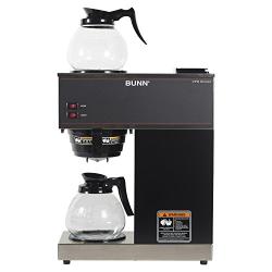 BUNN - FBA_33200.0015 Bunn 33200.0015 VPR-2GD 12-Cup Pourover Commercial Coffee Brewer with Upper and Lower Warmers and Two Glass Decanters, Black, Stainless, Standard