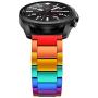 BaiHui 22mm Watch Band Compatible with Galaxy Watch 46mm/45mm Bands, Aluminum Metal Watch Band Quick Release Strap Compatible for Samsung Gear S3 Frontier/Galaxy Watch 3 45mm - Rainbow