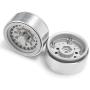 Que-T 1.9'' Pack of 4 Alloy Metal Beadlock Wheel Rims for 1/10 RC Crawler SCX10 90046 D90 Trx4 (Matt Silver)