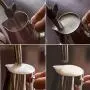 Milk Frothing Pitcher Jug - 12oz/350ML Stainless Steel Coffee Tools Cup - Suitable for Espresso, Latte Art and Frothing Milk, Attached Dessert Coffee Spoons Milk Frothing Pitcher Jug - 12oz/350ML Stainless Steel Coffee Tools Cup - Suitable for Espresso, Latte Art and Frothing Milk, Attached Dessert Coffee Spoons
