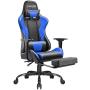 Homall Gaming Chair Computer Office Chair Ergonomic Desk Chair with Footrest Racing Executive Swivel Chair Adjustable Rolling Task Chair (Blue)