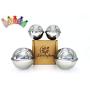 LITTLEFUN 304 Stainless Steel Bath Bomb Mold with 2 Sizes 4 Sets 8 Pieces Hemispheres for Making Your DIY Craft Soap ✮Unique Design Latch for Large Mold ✮ Mix Your Own Recipes ✮ Free 2 Gift Bags