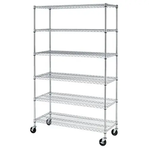 18x48x76 Storage Shelves Heavy Duty Metal Shelves Garage Organizer Wire Rack Shelving Storage Unit Shelf Adjustable Utility 6000 LBS Capacity,Chrome 18x48x76 Storage Shelves Heavy Duty Metal Shelves Garage Organizer Wire Rack Shelving Storage Unit Shelf Adjustable Utility 6000 LBS Capacity,Chrome
