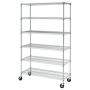 18x48x76 Storage Shelves Heavy Duty Metal Shelves Garage Organizer Wire Rack Shelving Storage Unit Shelf Adjustable Utility 6000 LBS Capacity,Chrome