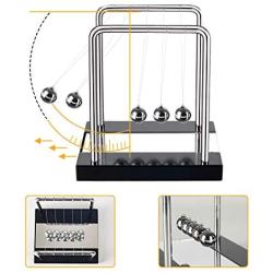 DOTSOG Newtons Cradle, Desk Table Decor Metal Pendulum Ball Newton Ball Physics Science Pendulum Steel Balance Ball for Office Physics Teacher Toys