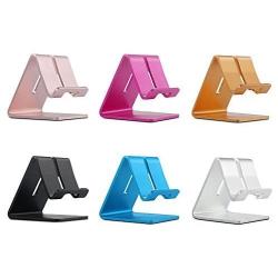Rumfo Cell Phone Stand Universal Portable Aluminum Desktop Charger Mount Holder, Metal Tablets Dock Cradle for iPhone 11 X 8 7 6 Samsung Galaxy s10 9 All Smartphone (Black)