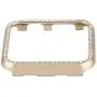 Leotop Compatible with Apple Watch Case 38mm, Metal Bumper Protective Cover Frame Accessories Women Girl Bling Shiny Crystal Rhinestone Diamond Compatible iWatch Series 3/2/1(Diamond Gold, 38mm)