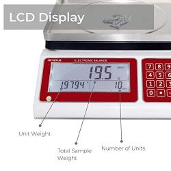 American Fristaden Lab Industrial Counting Scale | Count and Weight Small Parts and Coins in Seconds | 15kg Capacity and 0.5g Accuracy | Gram Scale | 1YR Warranty