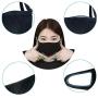 Fashion Mouth Protection Unisex Washable and Reusable Cotton Warm Face Protection with Adjustable Bridge Design (3-Pack Black)