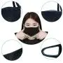 Fashion Mouth Protection Unisex Washable and Reusable Cotton Warm Face Protection with Adjustable Bridge Design (3-Pack Black)