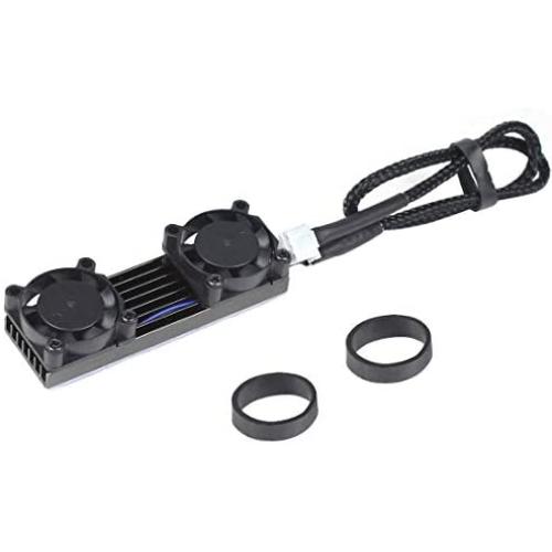 JMT M.2 NVME NGFF Heatsink SSD Cooler with 20mm Powerful Cooling Fan for Desktop PCIE M.2 2280 22110SSD with Thermal Pad (Black for 2280)