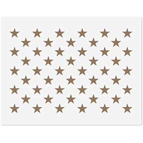 50 Star Stencil for Flag- 10.5 x 14.82 Mylar Template for American Flag | 10.5 x 15 US Star Pattern Stencil for Painting Wood & Wall Art | Reusable USA Stencil