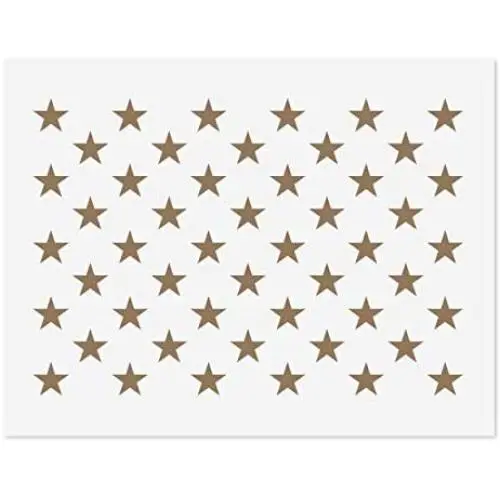 50 Star Stencil for Flag- 10.5 x 14.82 Mylar Template for American Flag | 10.5 x 15 US Star Pattern Stencil for Painting Wood & Wall Art | Reusable USA Stencil