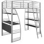 DHP Studio Loft Bunk Bed Over Desk and Bookcase with Metal Frame - Twin (Gray)