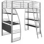 DHP Studio Loft Bunk Bed Over Desk and Bookcase with Metal Frame - Twin (Gray) DHP Studio Loft Bunk Bed Over Desk and Bookcase with Metal Frame - Twin (Gray)