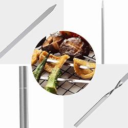 ADSDIA Metal skewers for Grilling Kabob Skewers 14'' Flat BBQ Barbecue Skewer Stainless Steel Shish Kebob Sticks Grilling Skewers Set，Reusable BBQ Sticks，20 Pack