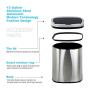 13 Gallon Touch-Free Automatic Stainless-Steel Trash Can Garbage Can Metal Trash Bin with Lid for Kitchen Living Room Office Bathroom, Electronic Touchless Motion Sensor Automatic Closure & Opening