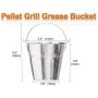 JIN BETTER Drip Grease Bucket & 12-Pack Disposable Foil Liners Kits Replacement Parts HDW152 BAC407z for Traeger,Pit Boss,Rec Tec Wood Pellet Grills & Smokers