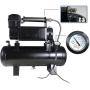 Shueriu Train Horn - 4-Trumpet 180 psi Air System 150dB+ 10 L Metal 12V Train Horns kit for Trucks Air Horn for Any 12V Vehicles Trucks Lorrys Trains Boats Cars Black