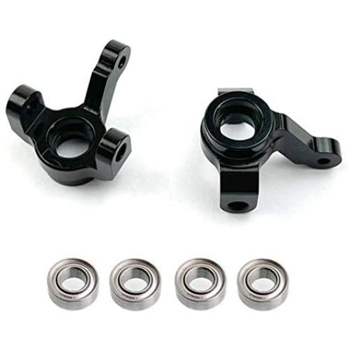 JVSISM for JIMNY XMYKC01CM 1/16 RC Car Upgrade Parts Metal Front Steering Knuckle Cup with Bearing Accessories,Black