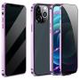 Magnetic Case for iPhone 7 Plus/8 Plus, Anti Peep Magnetic Double-Sided Privacy Screen Protector Clear Back Metal Bumper Antipeep Cases Anti Peeping 2 Sided Cover for iPhone 7 Plus/8 Plus-Purple