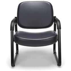 OFM Core Collection Big and Tall Guest and Reception Chair with Arms, Anti-Microbial/Anti-Bacterial Vinyl, in Navy