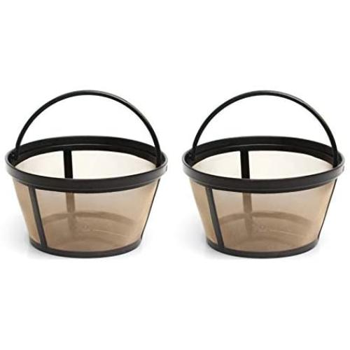 2 X Permanent Basket-Style Gold Tone Coffee Filter designed for Mr. Coffee 10-12 Cup Basket-Style Coffeemakers